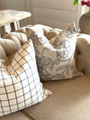 Stitched Black & White Flower Pillow Cover
