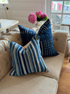 Vintage Indigo Stripe Pillow Cover