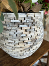 Wood Boho Patchwork Planter