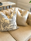 Stitched Black & White Flower Pillow Cover
