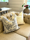 Stitched Black & White Flower Pillow Cover