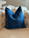 Solid Blue Vintage Indigo Pillow Cover