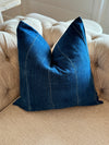 Solid Blue Vintage Indigo Pillow Cover