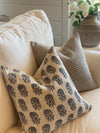 Hope Floral Blue Handblocked Linen Pillow Cover