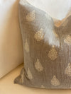 Chambray Paisley Handblocked Linen Pillow Cover