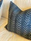 Midnight Grey Oversized Arrow Mud Cloth Pillow Cover