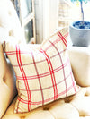 Black, Red & Natural Holiday Linen Pillow Cover