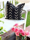 Black Big White Arrow Mud Cloth Pillow Cover