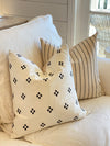 Peggy Black Woven Line Linen Pillow Cover