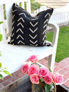 Black Big White Arrow Mud Cloth Pillow Cover