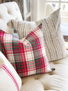 Holiday Plaid Linen Pillow Cover