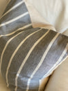 Vintage Black Stripe Linen Pillow Cover