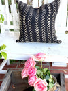 Small White Arrow Black Authentic Mud Cloth Pillow Cover