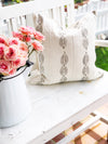 Creamy White and Grey Diamond Twist Mud Cloth Pillow Cover