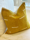 Maddie Mustard White Dash Mud Cloth Pillow Cover