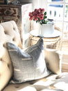 Grey with White Dash Authentic Mud Cloth Pillow Cover