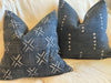 Midnight Grey Dot and X Mud Cloth Pillow Cover