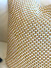 Molly Mustard & White Linen Pillow Cover