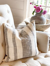 Vintage Bold Grey Stripe Designer Pillow Cover