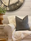 Vinny Vintage Wash Black Pinstripe Linen Pillow Cover