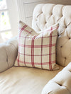 Black, Red & Natural Holiday Linen Pillow Cover