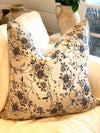 Rosie Linen Hand-blocked Linen Floral Pillow Cover