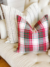Holiday Plaid Linen Pillow Cover