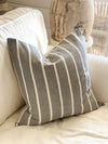 Vintage Black Stripe Linen Pillow Cover