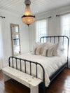 Bloom Dark Grey & White Linen Pillow