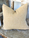 Molly Mustard & White Linen Pillow Cover