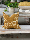 Mustard Boho Flower Pillow Cover