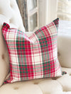 Holiday Plaid Linen Pillow Cover