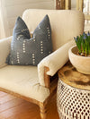 Midnight Grey Three Dot Mud Cloth Pillow Cover