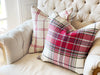 Oversized Plaid Linen Pillow Cover