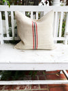 Black & Red Single Grain Sack Pillow Cover