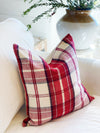 Vintage Red & Black Holiday Linen Pillow Cover