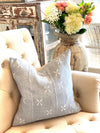 Perfect Gray with White X authentic Mud Cloth Pillow Cover