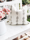 Creamy White and Grey Diamond Twist Mud Cloth Pillow Cover