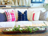 Marie Dark Grey Handblocked Linen Pillow Cover
