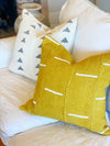 Maddie Mustard White Dash Mud Cloth Pillow Cover