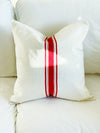 Vintage Euro One Bold Red Linen Pillow Cover