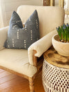 Midnight Grey Three Dot Mud Cloth Pillow Cover