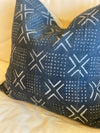Midnight Grey Dot and X Mud Cloth Pillow Cover