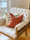 Vintage Wash Rust Linen Pillow Cover