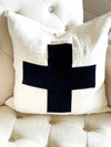 Black Cross Mudcloth Pillow Cover