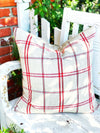 Black, Red & Natural Holiday Linen Pillow Cover