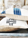 Large Line Cross Black & White  Mud Cloth Pillow Cover