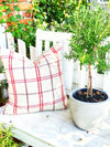 Black, Red & Natural Holiday Linen Pillow Cover