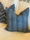 Midnight Grey Oversized Arrow Mud Cloth Pillow Cover