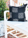 Black & White Square X Pillow Cover